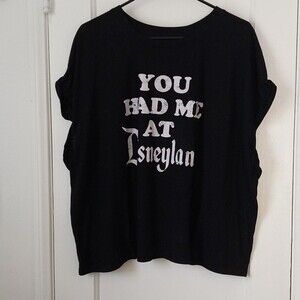 Disneyland Graphic Crop T Shirt Black Size Women's 2X